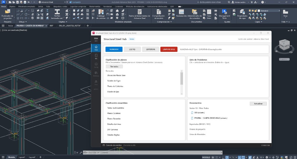 Structural Steel Hub dentro de Autodesk Advance Steel